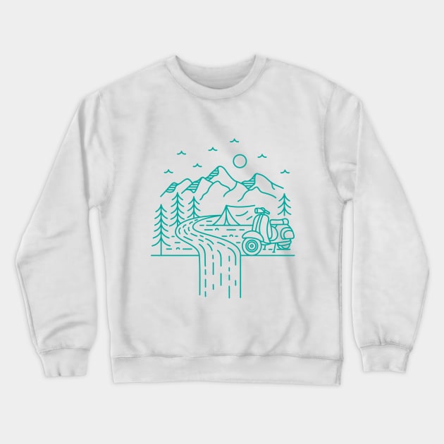 Scooter Adventure 3 Crewneck Sweatshirt by VEKTORKITA